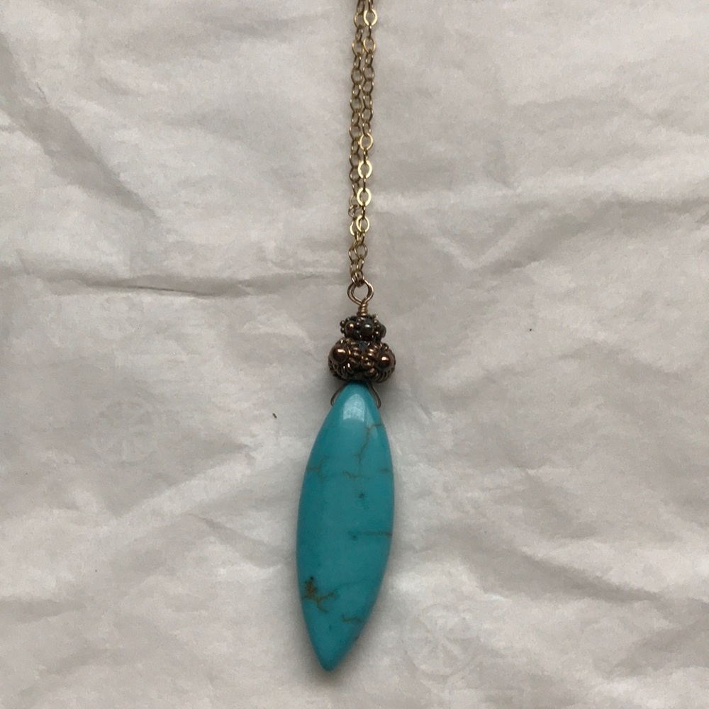 Turquoise gold necklace